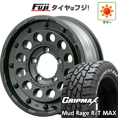 【新品】ジムニー 夏タイヤ ホイール4本セット 185/85R16 グリップマックス マッドレイジR/T MAX RWL(限定2024年製) MID WHEELS NITRO POWER H12 ショットガン タクティカルエディション 5.5J 16インチ(送料無料)
