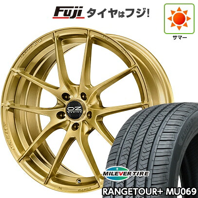 【新品国産車用5穴100】 夏タイヤ ホイール4本セット 225/55R18 ミレバー レンジツアープラスMU069（限定） OZ レッジェーラHLT 8J 18インチ(送料無料)
