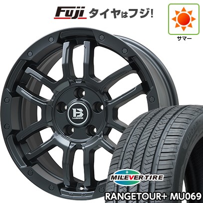 【新品国産車用5穴114.3】 夏タイヤ ホイール4本セット 235/60R18 ミレバー レンジツアープラスMU069（限定） ビッグウエイ B-LUGNAS FRD(マットブラック) 7.5J 18インチ(送料無料)