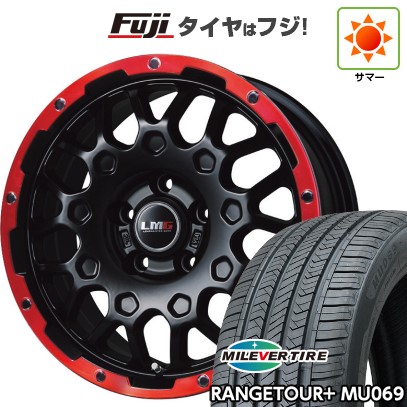 【新品国産車用5穴114.3】 夏タイヤ ホイール4本セット 235/60R18 ミレバー レンジツアープラスMU069（限定） レアマイスター LMG MS-9W マットブラックレッドリム 7.5J 18インチ(送料無料)