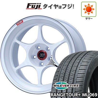 【新品国産車用5穴114.3】 夏タイヤ ホイール4本セット 235/60R18 ミレバー レンジツアープラスMU069（限定） ENKEI エンケイ PerformanceLine PF06 マシニングホワイト 8J 18インチ(送料無料)