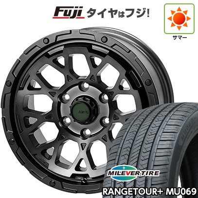 【新品】プラド/ハイラックス 夏タイヤ ホイール4本セット 265/65R17 ミレバー レンジツアープラスMU069（限定） フォーバイフォーエンジニア エアージー ロックス ゴーストエディション 8J 17インチ(送料無料)