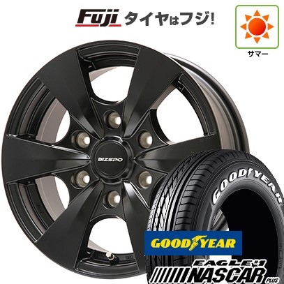 【新品】ハイエース200系 夏タイヤ ホイール4本セット 195/80R15 107/105N グッドイヤー イーグル ナンバーワン ナスカー プラス エルベ ビズスポ セミグロスブラック 6J 15インチ(送料無料)
