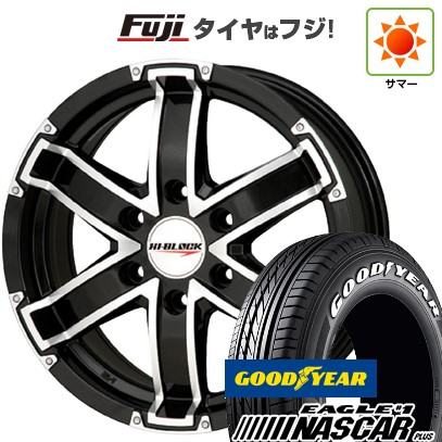【新品】ハイエース200系 夏タイヤ ホイール4本セット 195/80R15 107/105N グッドイヤー イーグル ナンバーワン ナスカー プラス モンツァ HI-BLOCK 6J 15インチ(送料無料)