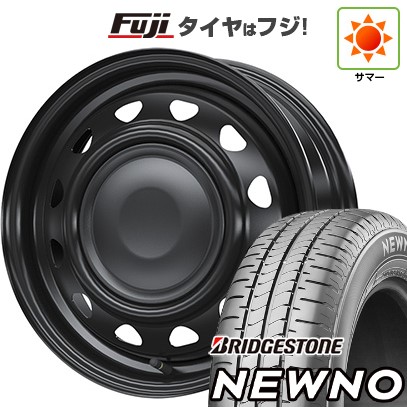 【新品 軽自動車】N-BOX タント スペーシア 夏タイヤ ホイール4本セット 155/65R14 ブリヂストン ニューノ(限定) WEDS ウェッズ スチールホイル ネオキャロ 14インチ(送料無料)|フジ スペシャルセレクション