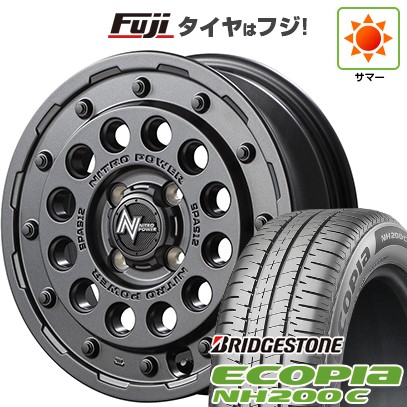 【新品 軽自動車】N-BOX タント スペーシア 夏タイヤ ホイール4本セット 165/55R15 ブリヂストン エコピア NH200 C MID WHEELS NITRO POWER H12 ショットガン 15インチ(送料無料) 75,625円