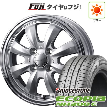 【新品 軽自動車】N-BOX タント スペーシア 夏タイヤ ホイール4本セット 165/55R15 ブリヂストン エコピア NH200 C WEDS ウェッズ グラフト 8S 4.5J 15インチ(送料無料)
