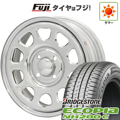 【新品 軽自動車】N-BOX タント スペーシア 夏タイヤ ホイール4本セット 165/55R15 ブリヂストン エコピア NH200 C モリタ デイトナズ G2 クローム 5J 15インチ(送料無料)