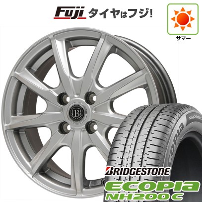 【新品 軽自動車】N-BOX タント スペーシア 夏タイヤ ホイール4本セット 165/55R15 ブリヂストン エコピア NH200 C ブランドルライン ボレアノ9 メタリックグレー 4.5J 15インチ(送料無料)