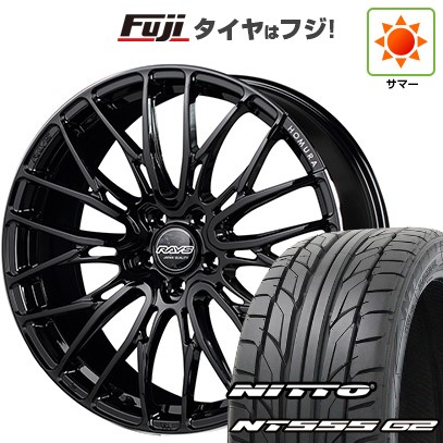 【パンク保証付き】【新品国産車用5穴114.3】 夏タイヤ ホイール4本セット 215/45R18 ニットー NT555 G2 RAYS レイズ ホムラ 2X10BD 7.5J 18インチ(送料無料)