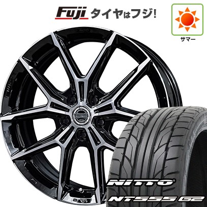 【パンク保証付き】【新品国産車用5穴114.3】 夏タイヤ ホイール4本セット 215/40R18 ニットー NT555 G2 共豊 スマック +EK M1 7.5J 18インチ(送料無料)
