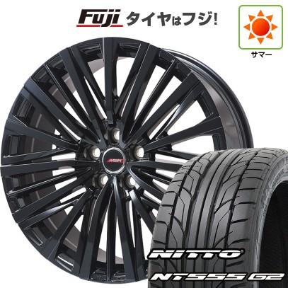 【パンク保証付き】【新品国産車用5穴114.3】 夏タイヤ ホイール4本セット 215/45R18 ニットー NT555 G2 プレミックス MER-V グロスブラック 7J 18インチ(送料無料)|フジ スペシャルセレクション