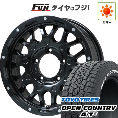 【新品】ジムニーシエラ/ジムニーノマド 夏タイヤ ホイール4本セット 215/70R16 トーヨー オープンカントリー A/T III RWL/RBL レアマイスター LMG MS-9W グロスブラック 16インチ(送料無料)｜フジ スペシャルセレクション