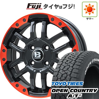 【新品国産車用5穴114.3】 夏タイヤ ホイール4本セット 225/60R17 トーヨー オープンカントリー A/T III RWL/RBL ビッグウエイ B-LUGNAS FRD(マットブラック/レッドリム) 17インチ(送料無料)|フジ スペシャルセレクション