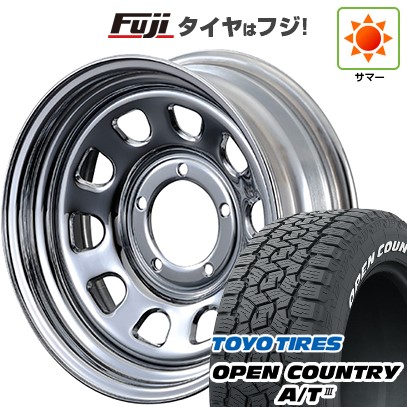 【新品】ジムニーシエラ/ジムニーノマド 夏タイヤ ホイール4本セット 215/70R16 トーヨー オープンカントリー A/T III RWL/RBL モーターファーム デイトナ クローム 16インチ(送料無料)｜フジ スペシャルセレクション
