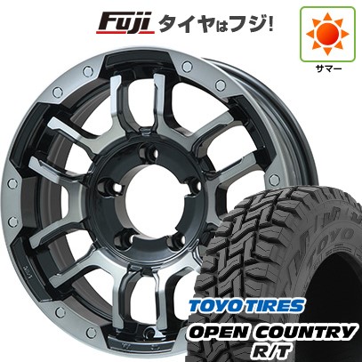 【新品】ジムニーシエラ/ジムニーノマド 夏タイヤ ホイール4本セット 195/80R15 トーヨー オープンカントリー R/T RBL ビッグウエイ B-LUGNAS FRD(ブラックポリッシュ/ブラッククリア) 5.5J 15インチ(送料無料)