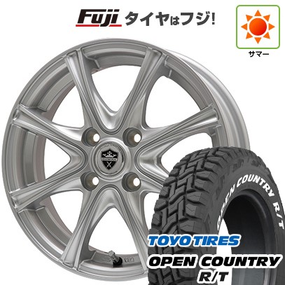 【新品 軽自動車】タフト ソリオ 夏タイヤ ホイール4本セット 165/65R15 トーヨー オープンカントリー R/T RWL/RBL エルベ エステローザ MZV シルバー 4.5J 15インチ(送料無料)|フジ スペシャルセレクション