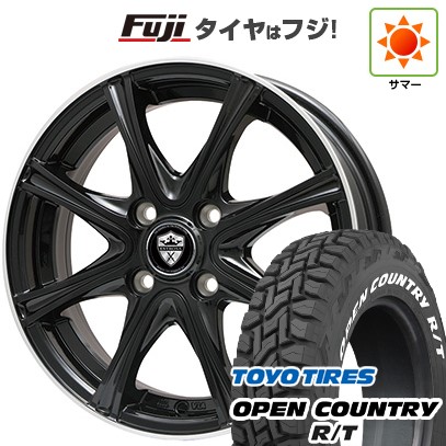 【新品 軽自動車】タフト ソリオ 夏タイヤ ホイール4本セット 165/65R15 トーヨー オープンカントリー R/T RWL/RBL エルベ エステローザ MZV ブラックリムポリッシュ 4.5J 15インチ(送料無料)