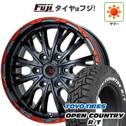 【新品】プラド/ハイラックス 夏タイヤ ホイール4本セット 265/65R17 トーヨー オープンカントリー R/T RWL/RBL レアマイスター LMG ヴァスティア(グロスブラック/レッドリム) 17インチ(送料無料)｜フジ スペシャルセレクション