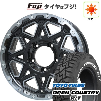 【新品】ジムニー 夏タイヤ ホイール4本セット 185/85R16 トーヨー オープンカントリー R/T RWL/RBL レアマイスター LMG モンタグナ(ブラックポリッシュ/ブラッククリア) 16インチ(送料無料)｜フジ スペシャルセレクション