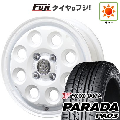 【新品 軽自動車】 夏タイヤ ホイール4本セット 165/55R14 ヨコハマ PARADA PA03 ブラックレター 共豊 カワイイ デコル ネイチャー 4.5J 14インチ(送料無料)｜フジ スペシャルセレクション