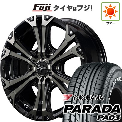 【新品】ハイエース200系 夏タイヤ ホイール4本セット 215/65R16 109/107S ヨコハマ PARADA PA03 ホワイトレター MID WHEELS NITRO POWER ジャベリン 6.5J 16インチ(送料無料)|フジ スペシャルセレクション