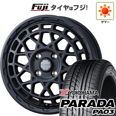 【新品 軽自動車】 夏タイヤ ホイール4本セット 165/55R14 ヨコハマ PARADA PA03 ブラックレター WEDS ウェッズアドベンチャー マッドヴァンス X タイプM 4.5J 14インチ(送料無料)