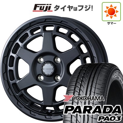 【新品 軽自動車】 夏タイヤ ホイール4本セット 165/55R14 ヨコハマ PARADA PA03 ブラックレター WEDS ウェッズアドベンチャー マッドヴァンス X タイプS 4.5J 14インチ(送料無料)