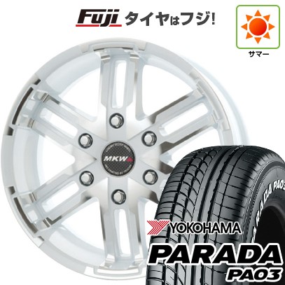 【新品】ハイエース200系 夏タイヤ ホイール4本セット 215/65R16 109/107S ヨコハマ PARADA PA03 ホワイトレター トライスター MKW MK-55 6.5J 16インチ(送料無料)