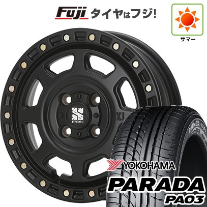 【新品 軽自動車】 夏タイヤ ホイール4本セット 165/55R14 ヨコハマ PARADA PA03 ブラックレター MLJ エクストリームJ XJ07 4.5J 14インチ(送料無料)｜フジ スペシャルセレクション