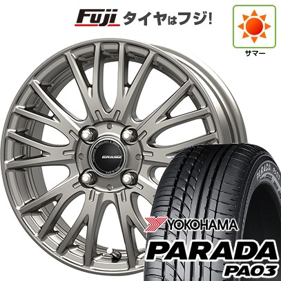 【新品 軽自動車】 夏タイヤ ホイール4本セット 165/55R14 ヨコハマ PARADA PA03 ブラックレター コーセイ クレイシズ SE48 4.5J 14インチ(送料無料)｜フジ スペシャルセレクション