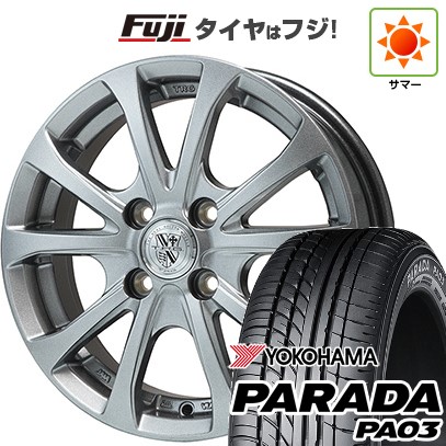 【新品 軽自動車】 夏タイヤ ホイール4本セット 165/55R14 ヨコハマ PARADA PA03 ブラックレター ビッグウエイ TRG-バーンII 4.5J 14インチ(送料無料)