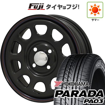 【新品 軽自動車】 夏タイヤ ホイール4本セット 165/55R14 ヨコハマ PARADA PA03 ブラックレター モリタ デイトナズ G2 5J 14インチ(送料無料)|フジ スペシャルセレクション