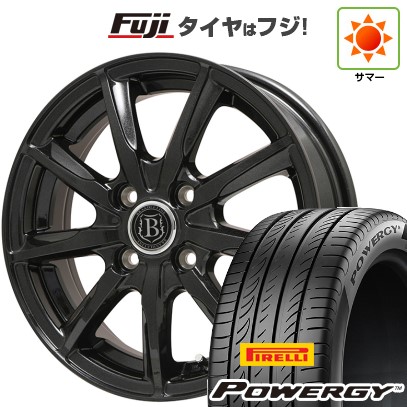 【新品国産車用5穴100】 夏タイヤ ホイール4本セット 195/65R15 ピレリ パワジー ブランドルライン ボレアノ9 パールブラック 6J 15インチ(送料無料)