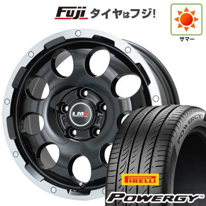 【新品国産車用5穴114.3】 夏タイヤ ホイール4本セット 225/65R17 ピレリ パワジー レアマイスター LMG CS-9 ブラック/ブラッククリアリム 6.5J 17インチ(送料無料)