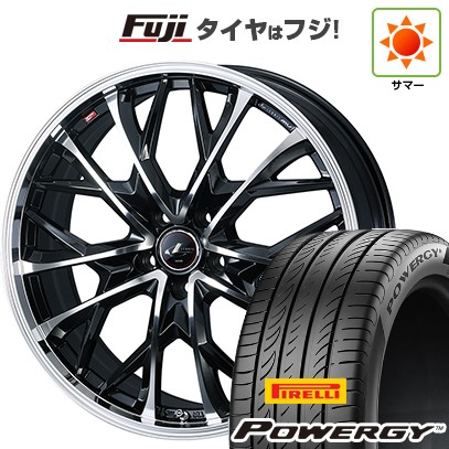 【新品国産車用5穴114.3】 夏タイヤ ホイール4本セット 225/55R18 ピレリ パワジー WEDS ウェッズ レオニス MV 8J 18インチ(送料無料)|フジ スペシャルセレクション