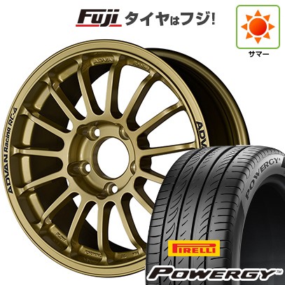 【新品国産車用4穴100】 夏タイヤ ホイール4本セット 185/60R15 ピレリ パワジー ヨコハマ アドバンレーシング RC-4 6J 15インチ(送料無料)