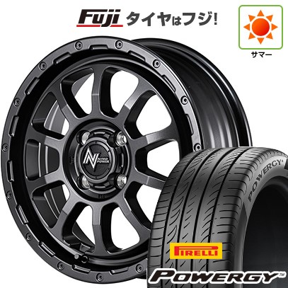 【新品 軽自動車】N-BOX タント スペーシア 夏タイヤ ホイール4本セット 165/55R15 ピレリ パワジー MID WHEELS NITRO POWER M10 パーシングKC バレルブラックエディション 5J 15インチ(送料無料)