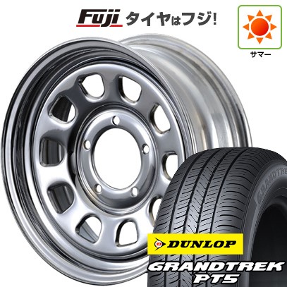 【新品】ジムニー 夏タイヤ ホイール4本セット 175/80R16 ダンロップ グラントレック PT5 モーターファーム DAYTONA クローム 5.5J 16インチ(送料無料)