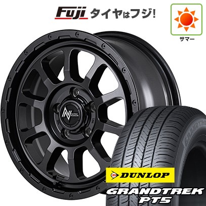 【新品】デリカD5 夏タイヤ ホイール4本セット 225/70R16 ダンロップ グラントレック PT5 MID WHEELS NITRO POWER M10 パーシングS バレルブラックエディション 7J 16インチ(送料無料)