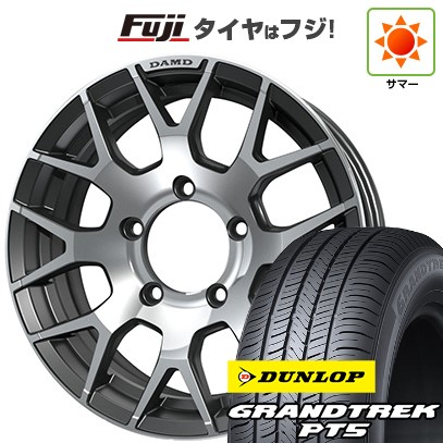 【新品】ジムニー 夏タイヤ ホイール4本セット 175/80R16 ダンロップ グラントレック PT5 ダムド リトルG 5.5J 16インチ(送料無料)