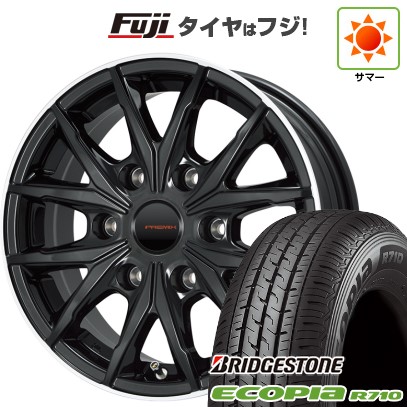 【新品】ハイエース200系 夏タイヤ ホイール4本セット 195/80R15 107/105N ブリヂストン エコピア R710 プレミックス HC2x6(ブラックリムポリッシュ) 6J 15インチ(送料無料)