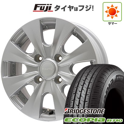 【新品】プロボックス/サクシード(160系) 夏タイヤ ホイール4本セット 155/80R14 88/86N ブリヂストン エコピア R710 エルベ ビズスポ シルバー 5J 14インチ(送料無料)