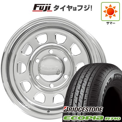 【新品】ハイエース200系 夏タイヤ ホイール4本セット 195/80R15 107/105N ブリヂストン エコピア R710 モリタ デイトナズ G2 クローム 6.5J 15インチ(送料無料)