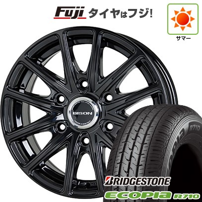 【新品】ハイエース200系 夏タイヤ ホイール4本セット 195/80R15 107/105N ブリヂストン エコピア R710 ホットスタッフ バイソン BN-01 6J 15インチ(送料無料)｜フジ スペシャルセレクション