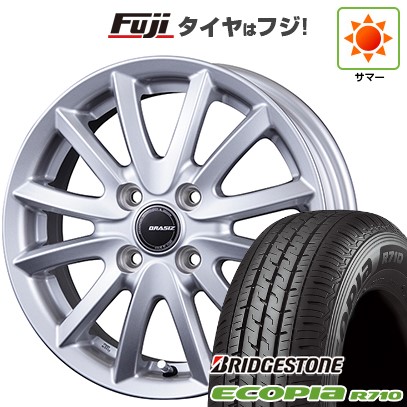 【新品】プロボックス/サクシード(160系) 夏タイヤ ホイール4本セット 155/80R14 88/86N ブリヂストン エコピア R710 コーセイ クレイシズ VS6 5J 14インチ(送料無料)｜フジ スペシャルセレクション