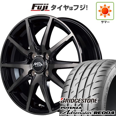 【新品 軽自動車】N-BOX タント スペーシア 夏タイヤ ホイール4本セット 165/55R15 ブリヂストン ポテンザ アドレナリン RE004 MID WHEELS DR-02 4.5J 15インチ(送料無料)