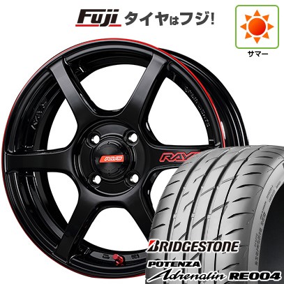 【新品 軽自動車】N-BOX タント スペーシア 夏タイヤ ホイール4本セット 165/55R15 ブリヂストン ポテンザ アドレナリン RE004 RAYS レイズ グラムライツ 57C6 TIME ATTACK EDITION 5J 15インチ(送料無料)｜フジ スペシャルセレクション