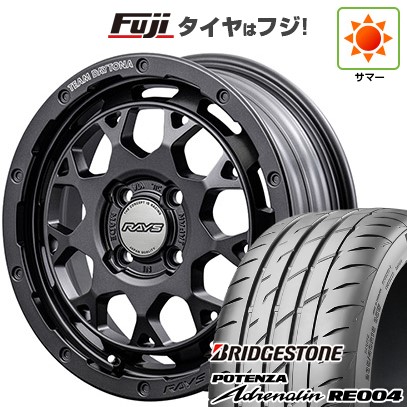 【新品 軽自動車】N-BOX タント スペーシア 夏タイヤ ホイール4本セット 165/55R15 ブリヂストン ポテンザ アドレナリン RE004 RAYS レイズ デイトナ M9+ SPEC-M 5J 15インチ(送料無料)