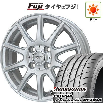 【新品 軽自動車】N-BOX タント スペーシア 夏タイヤ ホイール4本セット 165/55R15 ブリヂストン ポテンザ アドレナリン RE004 ビッグウエイ BWT-541 4.5J 15インチ(送料無料)
